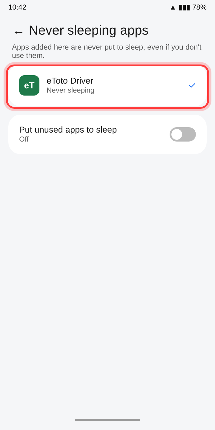 Samsung: Never sleeping apps